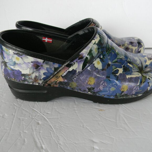 SANITA FLORAL COMFORT DANISH PROFESSIONAL NURSE CLOGS SZ 39 - Picture 3 of 7